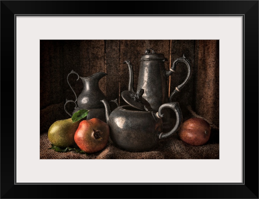 Still Life Of Pewter Vessels