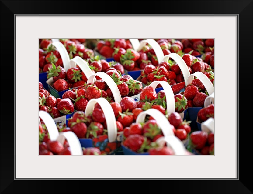 Strawberries at a market stall