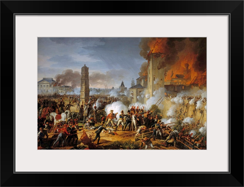 Attack and capture of Ratisbon (The Battle of Ratisbon) by the Marshal Lannes on 04/23/1809 Painting by Charles Thevenin (...