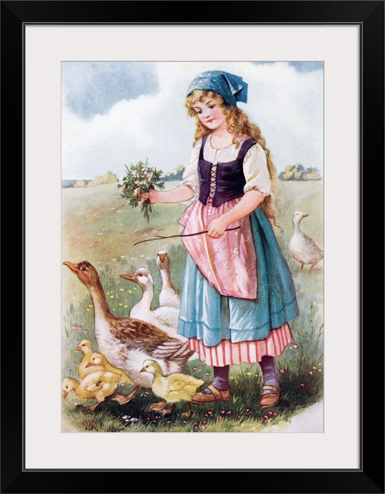 The Goose Girl. Illustration from the brothers Grimm fairy tale of the same name.