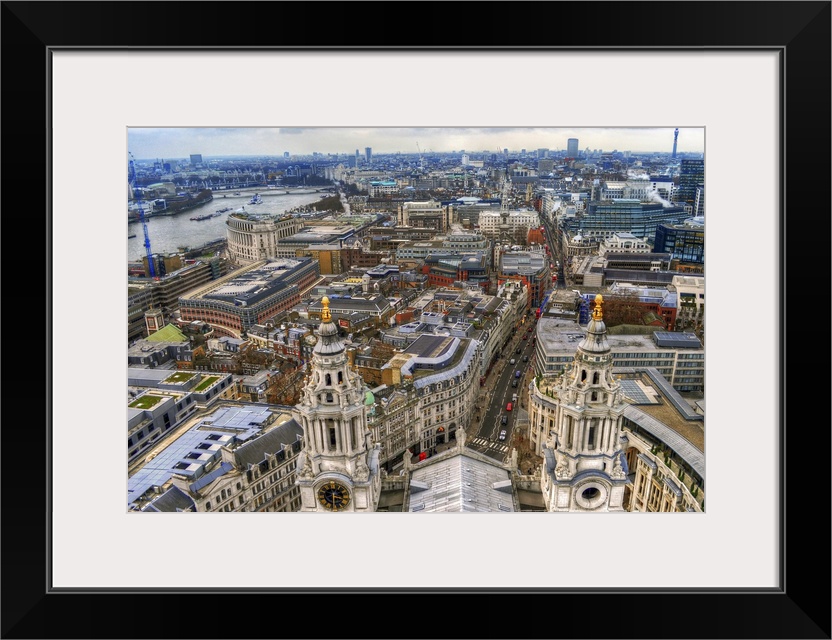 The skyline of central London viewed from St Pauls Cathedral London UK.