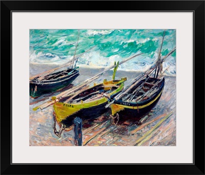 Three Fishing Boats By Claude Monet