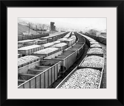 Train Cars Holding Coal Supplies, Boston, Massachusetts
