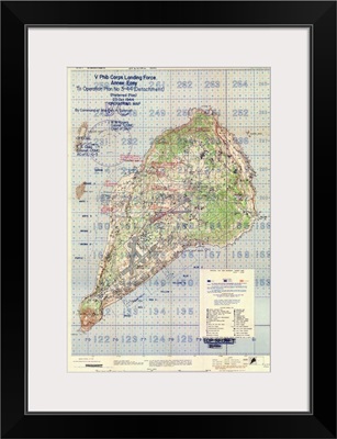Us Landing And Targeting Map Of Iwo Jima