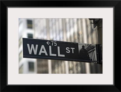 USA, New York City, Manhattan, Wall Street sign