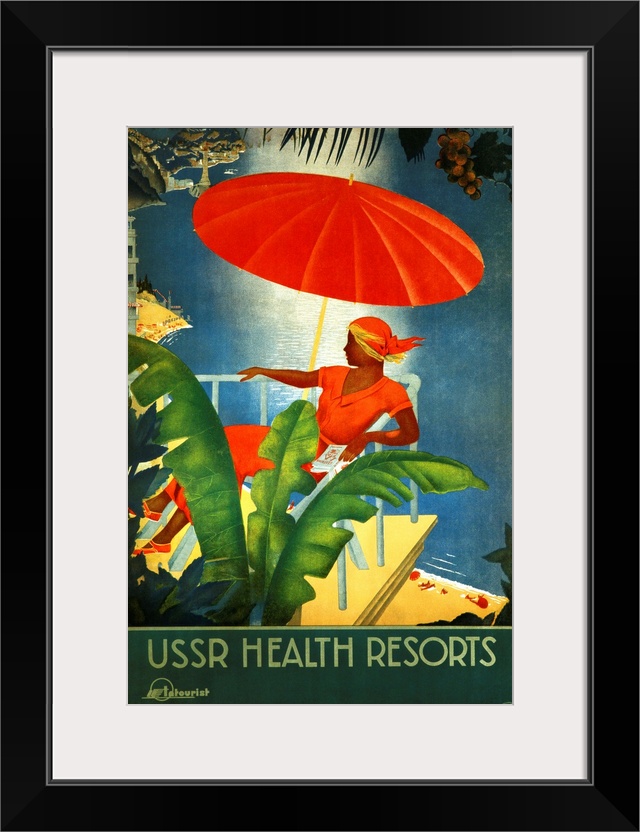 ca. 1930-1939 --- USSR Health Resorts Intourist Travel Poster --- Image by .. K.J. Historical/CORBIS