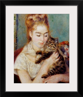 Woman With A Cat By Pierre-Auguste Renoir