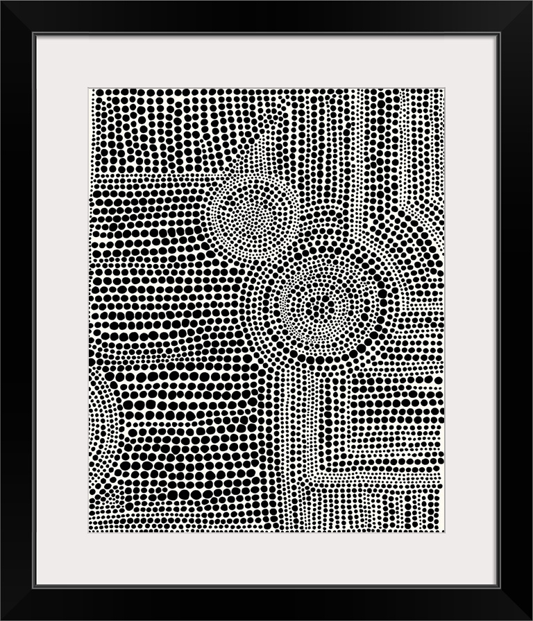 Contemporary abstract artwork of patterns created from dots.