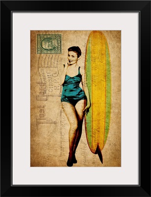 Pinup Girl Surfing