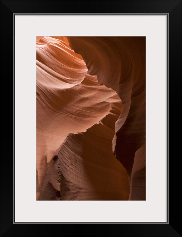 A photograph of a view of the slot canyons of Antelope Canyon in Arizona.