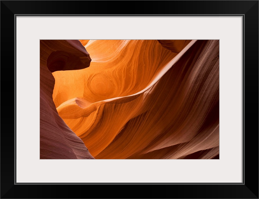 A photograph of a view of the slot canyons of Antelope Canyon in Arizona.