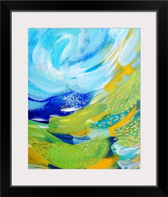Bright Brush Strokes Green And Blue