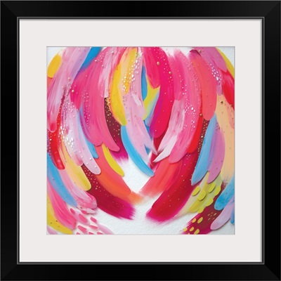 Bright Brush Strokes Pink And White
