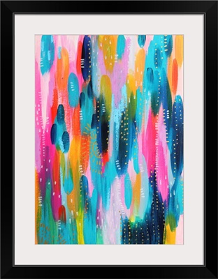 Bright Brush Strokes Teal And Pink