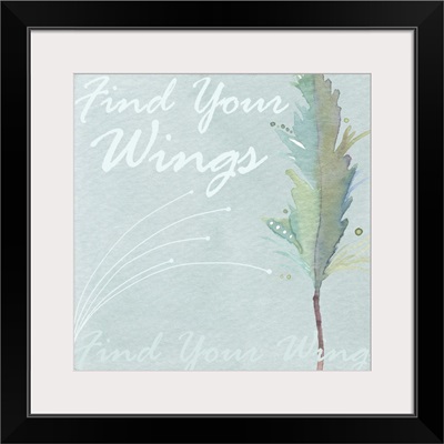 Watercolor feather - find your wings