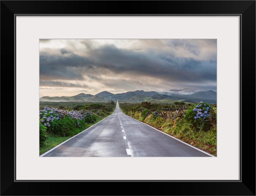 An Empty And Solitary Road. Pico Island, Azores Islands, Portugal