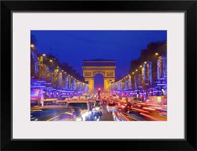 Arc De Triomphe And Xmas Decorations, Paris, France