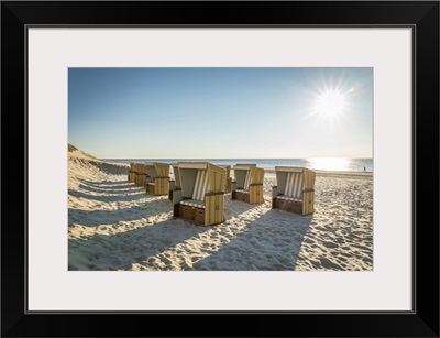 Beach Chairs On The West Beach Of Wenningstedt, Sylt, Schleswig-Holstein, Germany