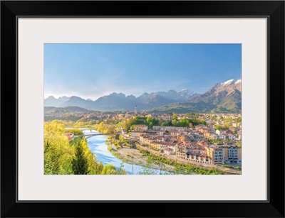 Belluno, Province Of Belluno, Veneto, Italy. View Of Town And Cathedral Of San Martino