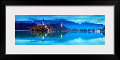 Bled Island with the Church of the Assumption and Bled Castle, Slovenia