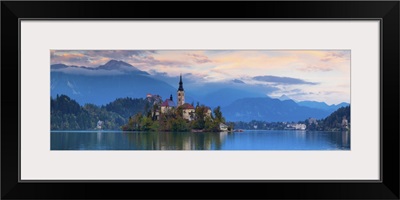 Bled Island with the Church of the Assumption and Bled Castle, Slovenia