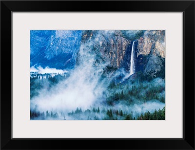Bridalveil Falls In Mist, Yosemite National Park, California, USA