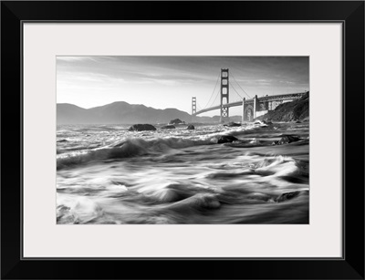 California, San Francisco, Golden Gate Bridge from Marshall Beach