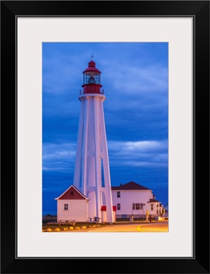 Canada, Quebec, Bas-Saint-Laurent Region, Rimouski, Pointe Au Pere Lighthouse, Dusk