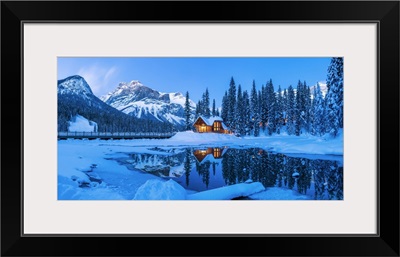 Chalet In Winter, Emerald Lake, British Columbia, Canada