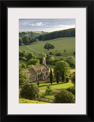 Church of St Mary the Virgin surrounded by countryside, Gloucestershire, England