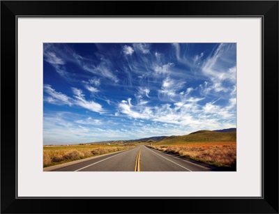 Cirrus Clouds Over Road, Antelope Valley, California, USA