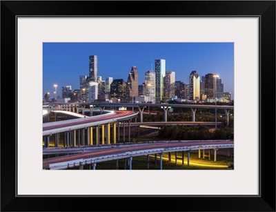 City skyline and Interstate, Houston, Texas