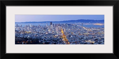 City skyline viewed from Twin Peaks, San Francisco, California