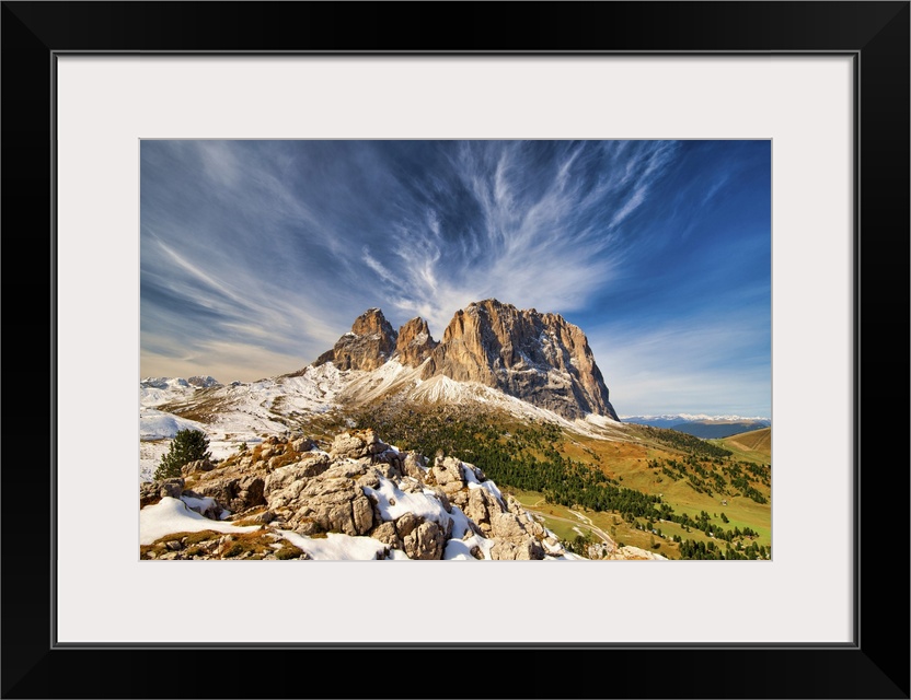 Cloudscape over Sassolungo, South Tyrol, Dolomites, Italy