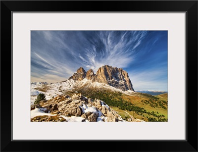 Cloudscape Over Sassolungo, South Tyrol, Dolomites, Italy