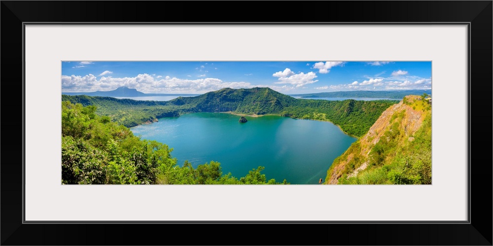 Crater lake of Taal Volcano on Taal Volcano Island, Talisay, Batangas Province, Philippines.