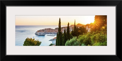 Croatia, Dalmatia, Dubrovnik, Old town, view of the old town at sunset