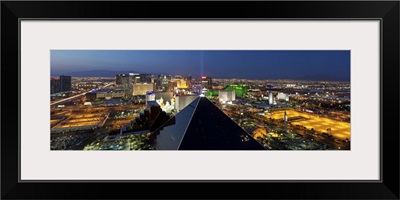 Elevated view of casinos on The Strip, Las Vegas, Nevada
