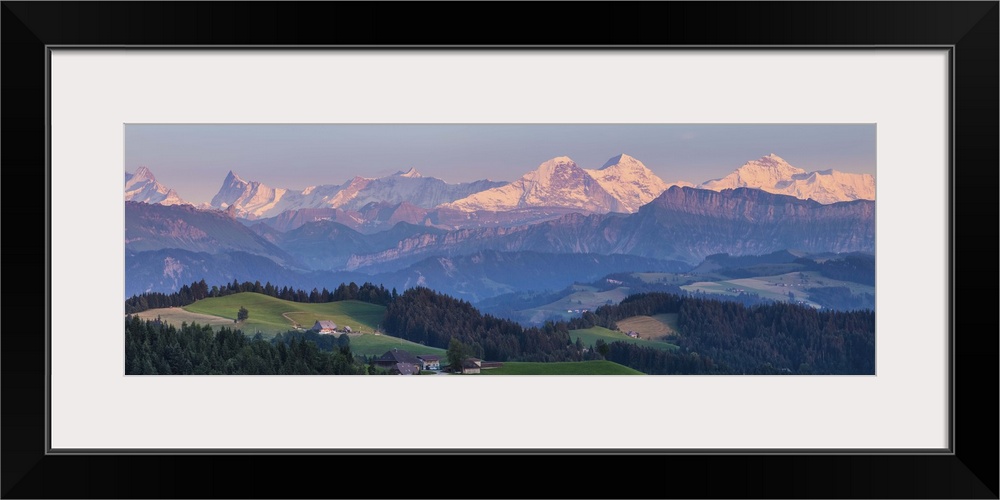 Emmental Valley and Swiss alps in the background, Berner Oberland, Switzerland