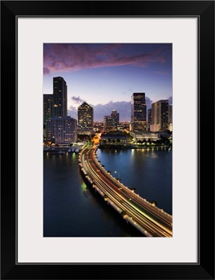 Florida, Miami, elevated city skyline from Brickell Key