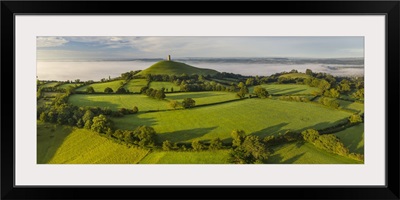 Glastonbury Tor On A Sunny September Misty Morning, Glastonbury, Somerset, England