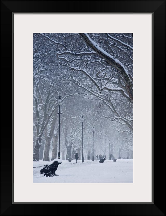 Hyde Park Snow Scene, London, England