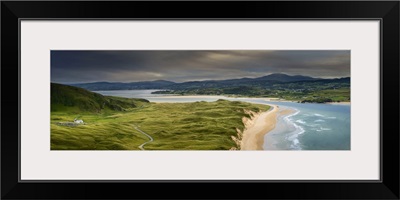 Ireland, Co. Donegal, Inishowen, Malin Head, Five Fingers Strand And St. Mary's Church