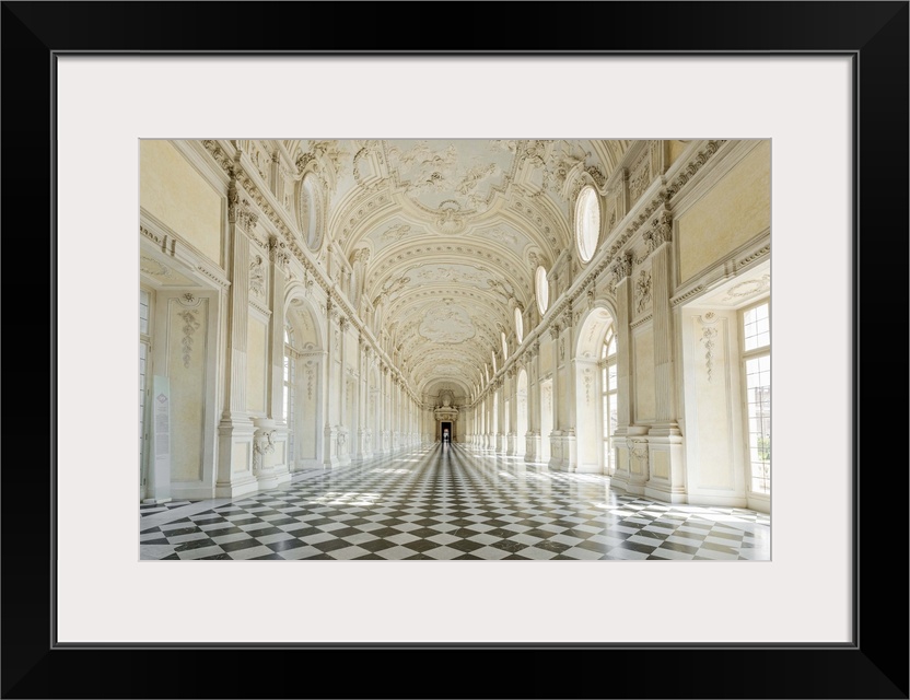 Europe, Italy, Piedmont. The Galleria Grande of the Venaria reale.