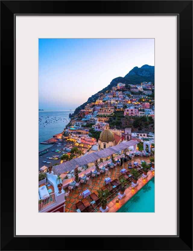 Positano, Amalfi Coast, Salerno Province, Campania, Italy-View Of The Positano Village During The Sunset.