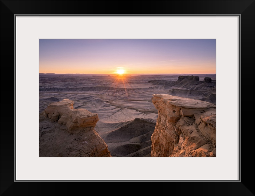 Landscape similar to Mars at sunrise, Skyline Rim Overlook, Utah, Western United States, USA