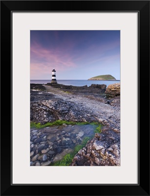 Lighthouse and Puffin Island, Anglesey, North Wales, UK