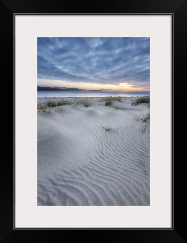 Luskentyre beach at sunset, Isle of Harris, Outer Hebrides, Scotland, UK.