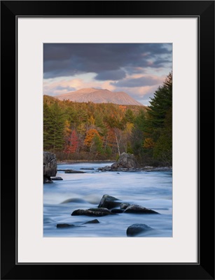 Maine, West Branch of the Penobscot River and Mount Katahdin in Baxter State Park