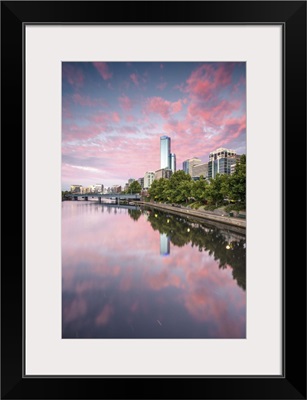 Melbourne, Victoria, Australia. Rialto towers on the right at sunrise